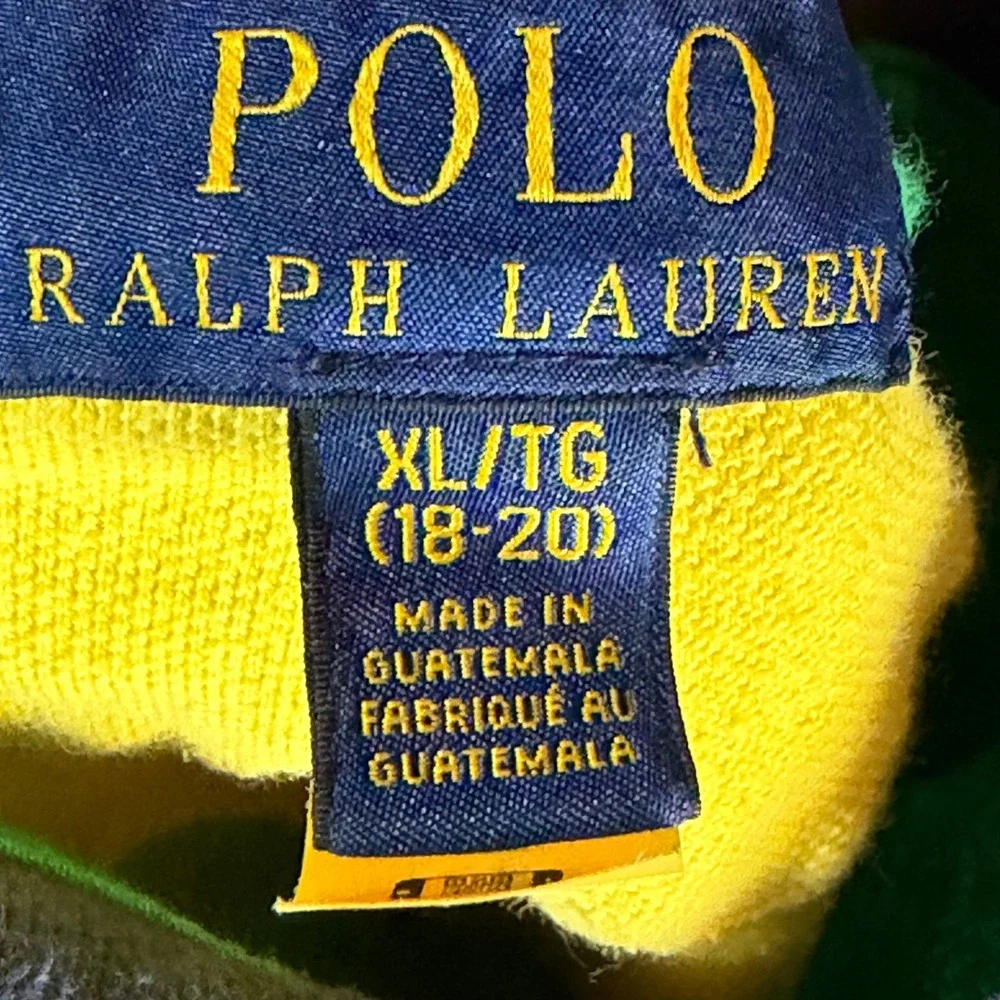 Ralph Lauren Big Pony Polo Boys XL 18-20 Custom Fit Mesh Sleeve Graphic Shirt